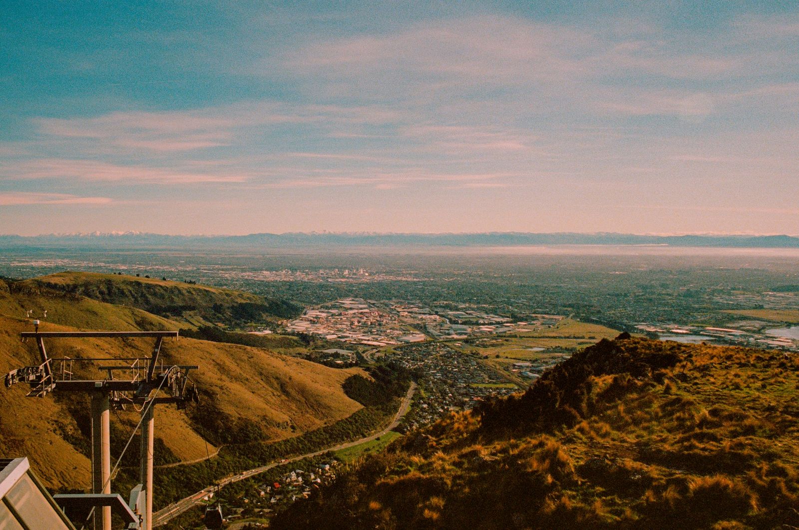 Christchurch and the Canterbury Plains seen from the Port Hills near the gondola